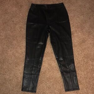 Black Faux Leather Pants